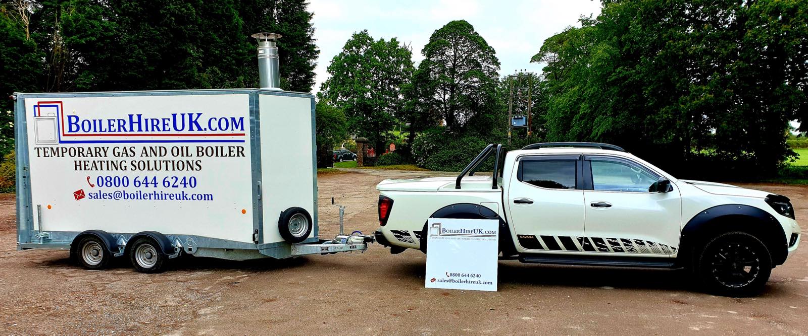 A temporary boiler installed on a commercial site